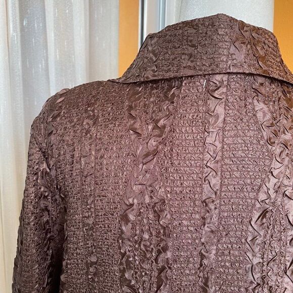 Pretty Angel Anthropoligie Silk Rayon Button Front Crinkle Fabric Blouse SZ M - Picture 9 of 10